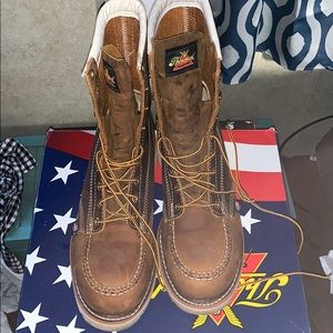 Thorogood 10 1/2  safety toe work boots.